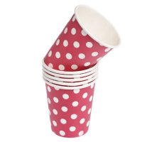 Set of 6 Red Spot Paper Cups