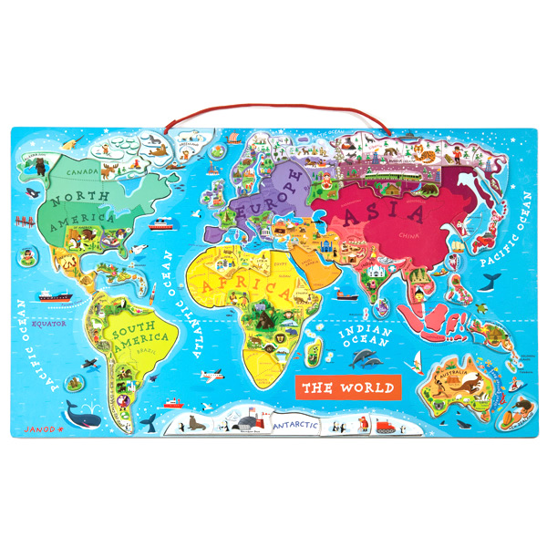 World Map Puzzle. Magnetic World Map Puzzle from