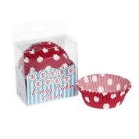 Set of 72 Red Spot Paper Cup Cake Cases