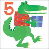 Birthday Card - Age 5 with Crocodile