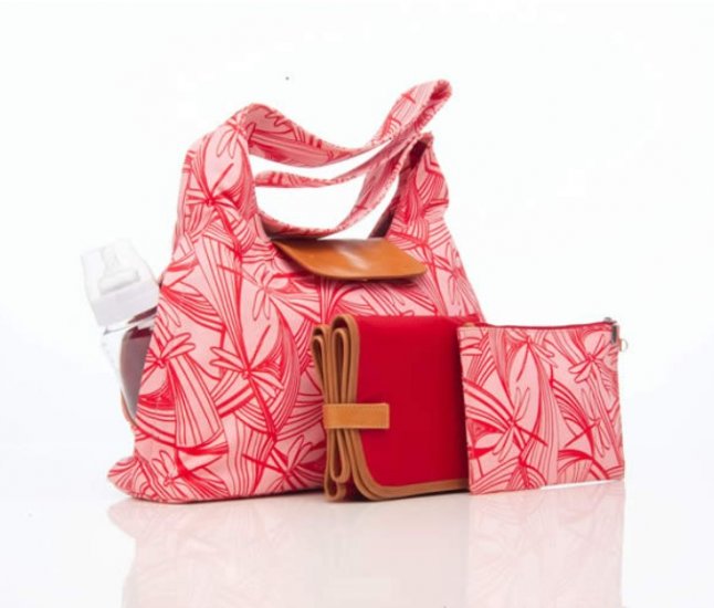 Storksak Mia Baby Changing Bag in Rose / Red - Click Image to Close